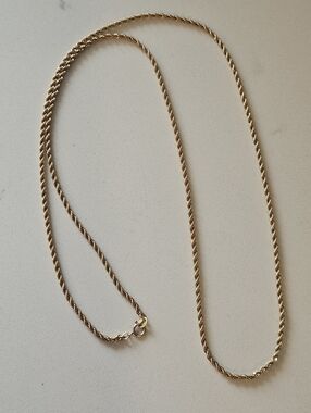 Vintage Long Italian 14k GF Gold Rope Chain Necklace 30"